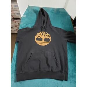 Timberland Hoodie Sweater Size Large Mens Black Long Sleeve Street Logo 90s